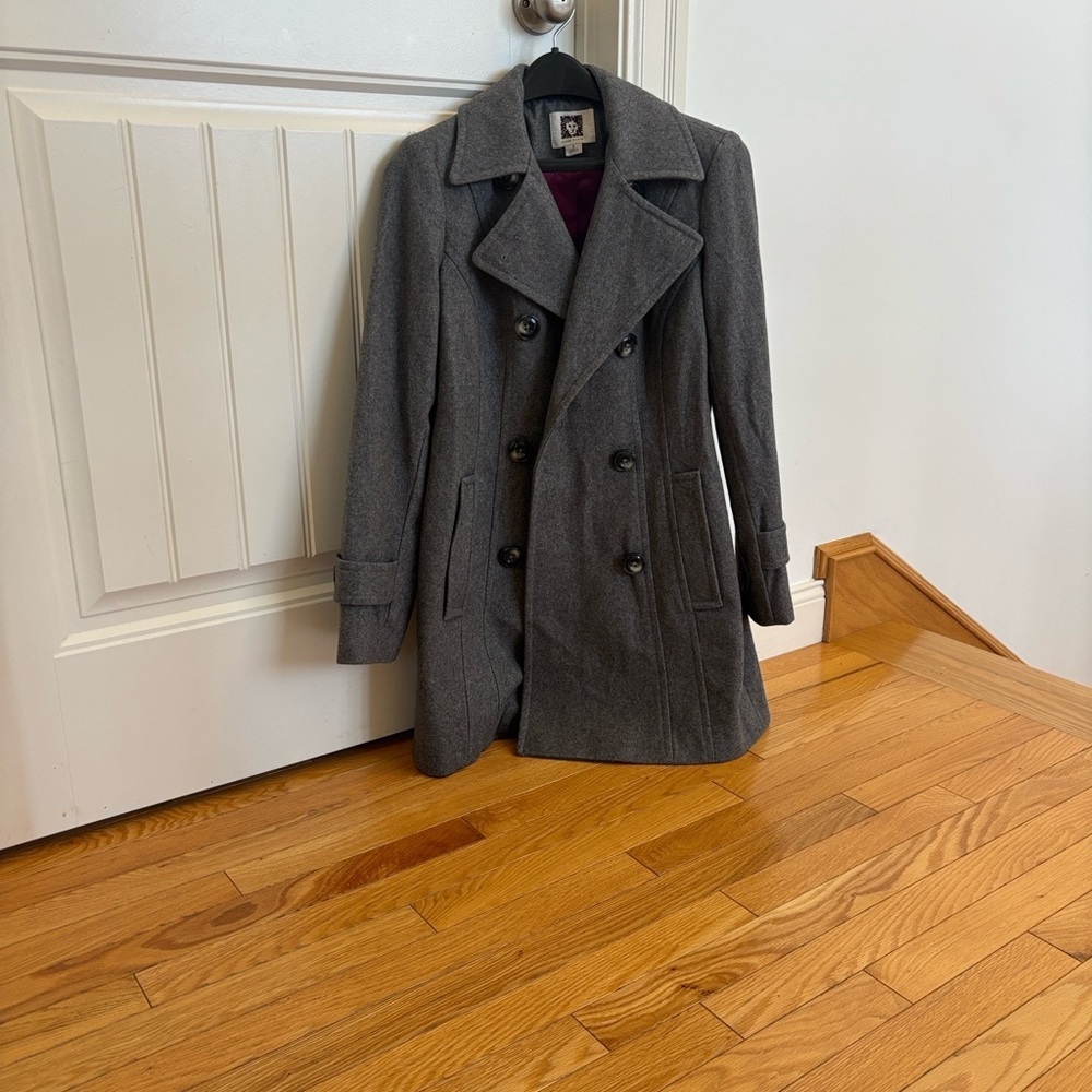 Anne Klein Gray Jacket with Purple Interior - Picture 4 of 4